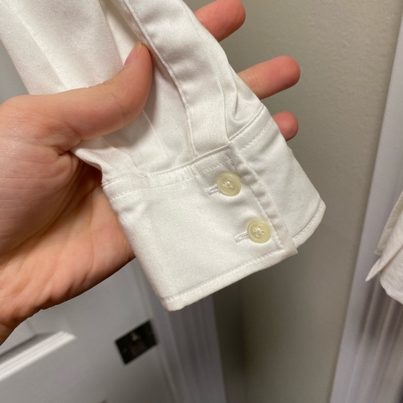 BANANA REPUBLIC WHITE COLLARED BLOUSE - Picture 4 of 4